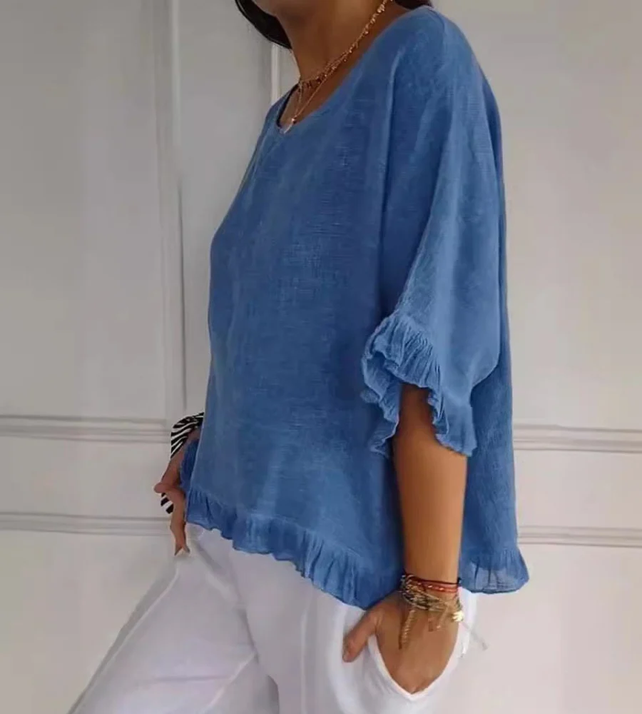 Top femme col rond manches moyennes - Image 9