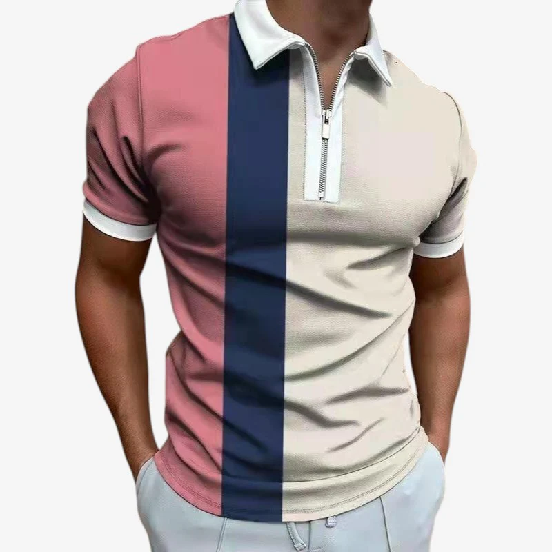 Polo homme manches courtes col montant - Image 2