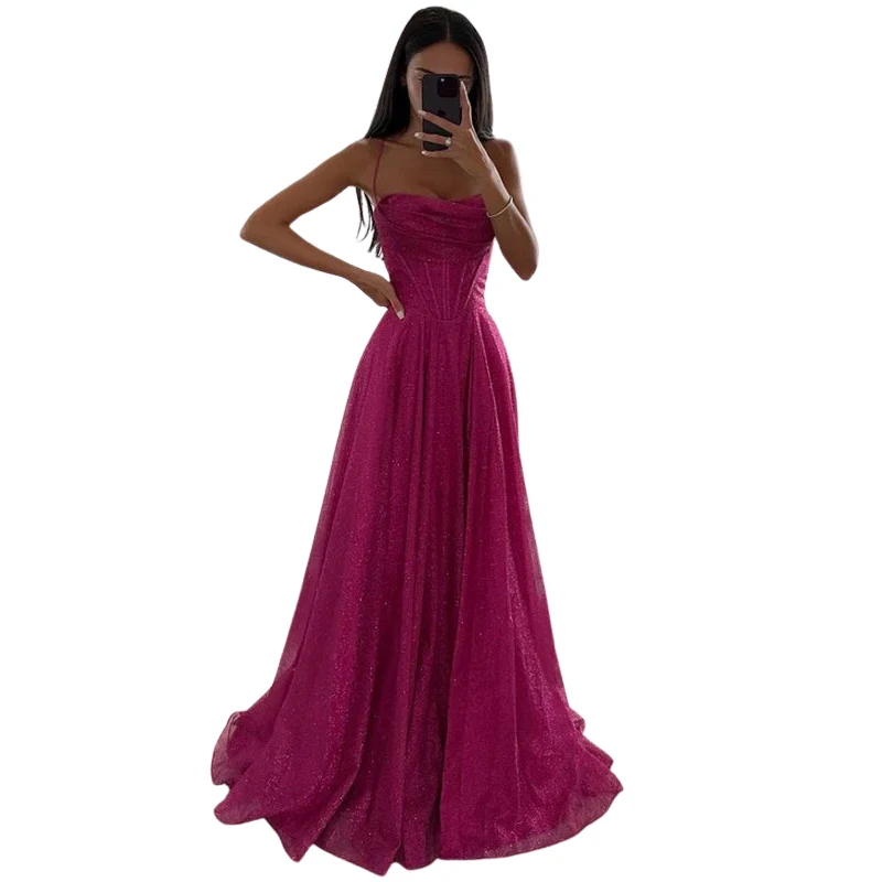 Robe longue sans manches à fines bretelles spaghetti - Image 2