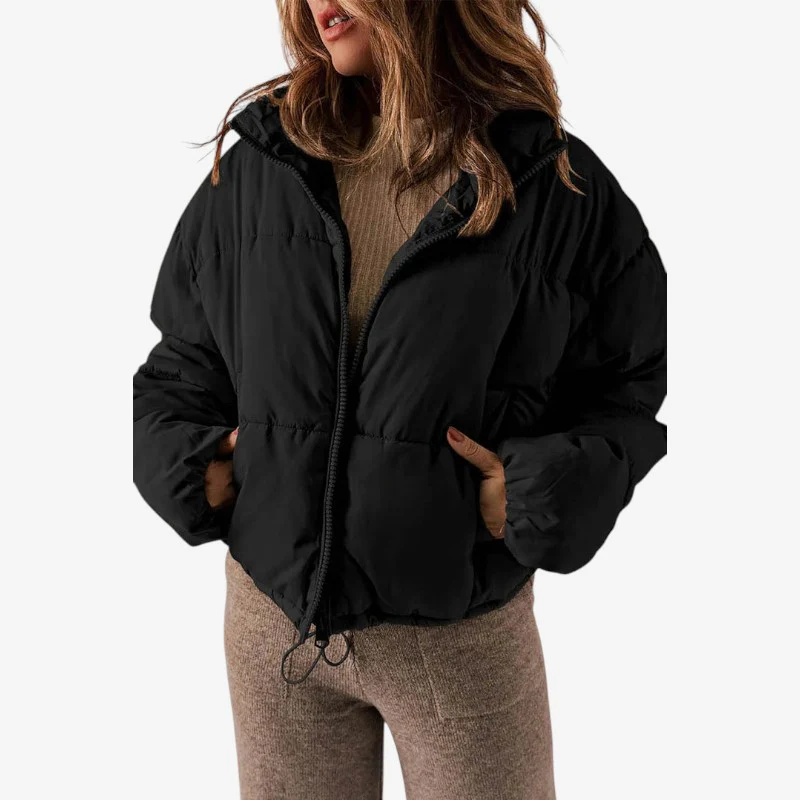 Veste femme à capuche zippée manches longues - Image 2