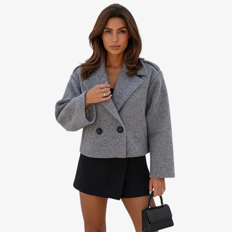 Veste femme manches longues coupe ajustée avec col à revers - Image 2