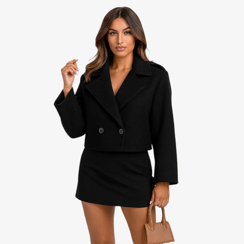 Veste femme manches longues coupe ajustée avec col à revers - Image 4