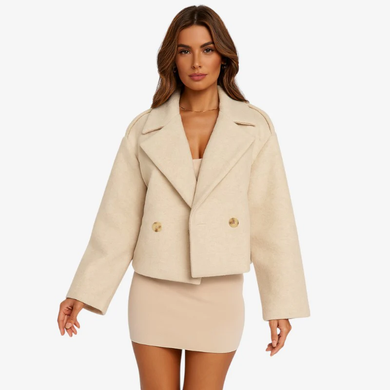 Veste femme manches longues coupe ajustée avec col à revers - Image 5