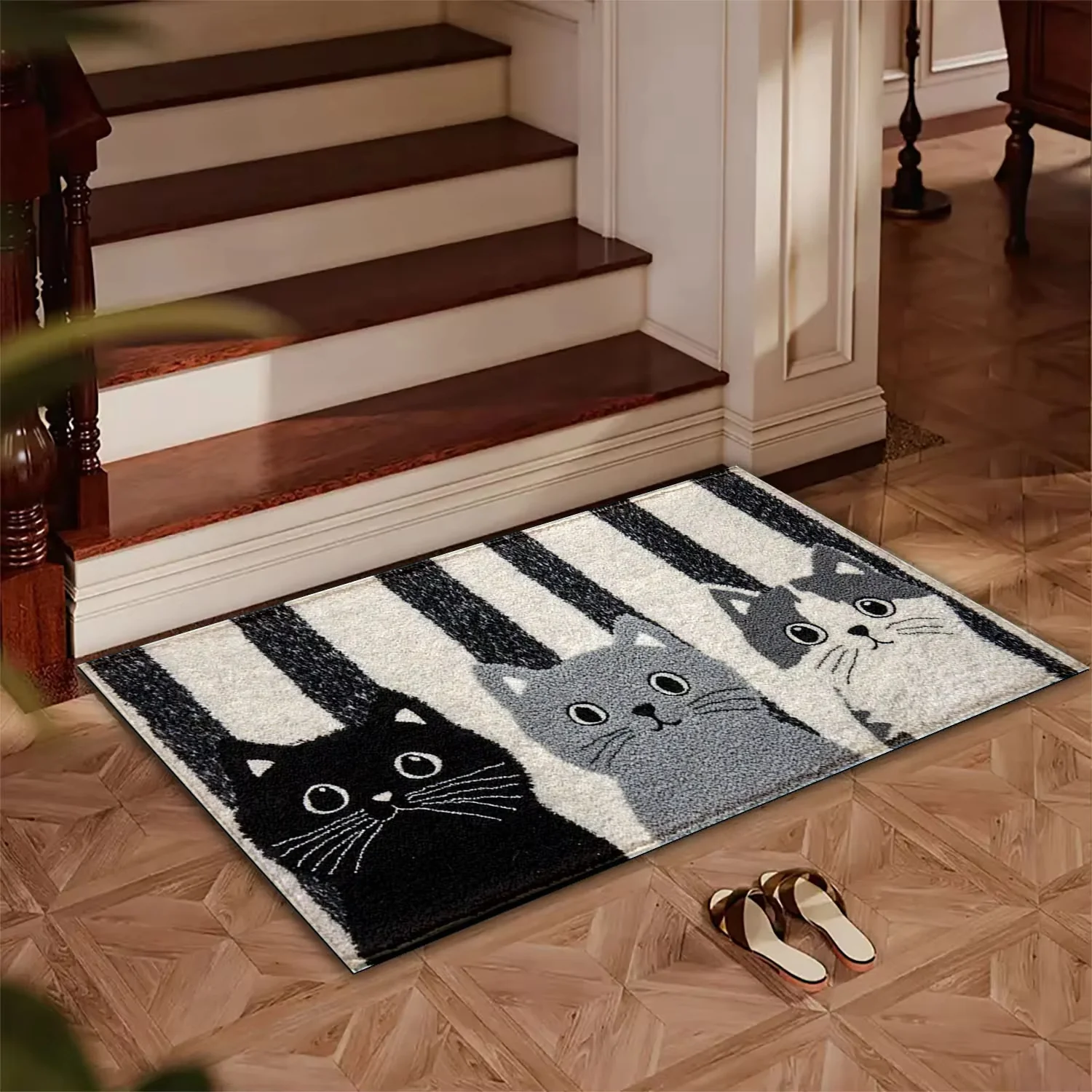 Tapis d’entrée antidérapant chat cartoon - Image 2