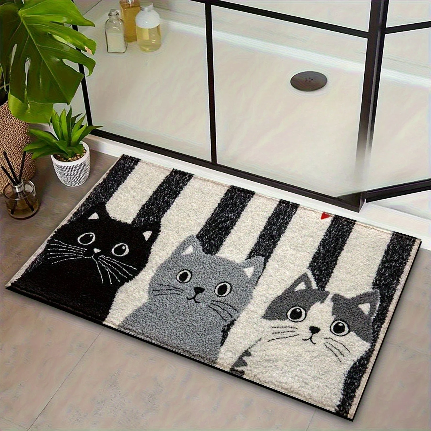 Tapis d’entrée antidérapant chat cartoon - Image 4