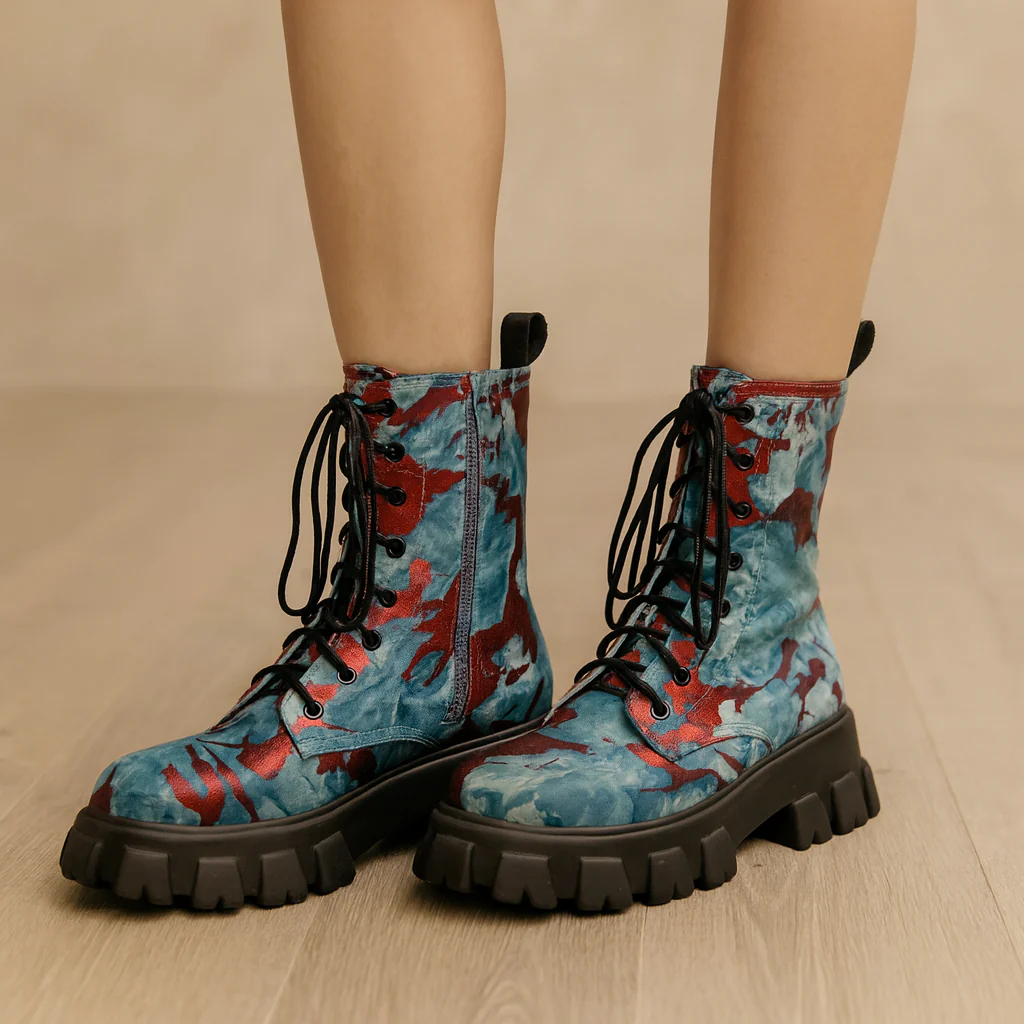 Bottes militaires à lacets avec fermeture éclair latérale - Image 6