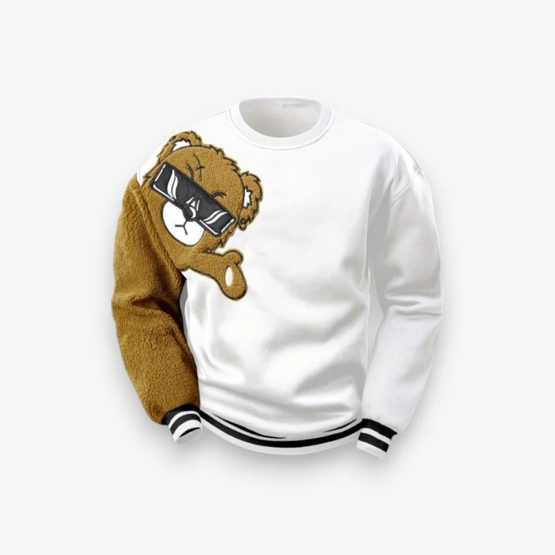 Pull homme motif ours col rond manches longues - Image 2
