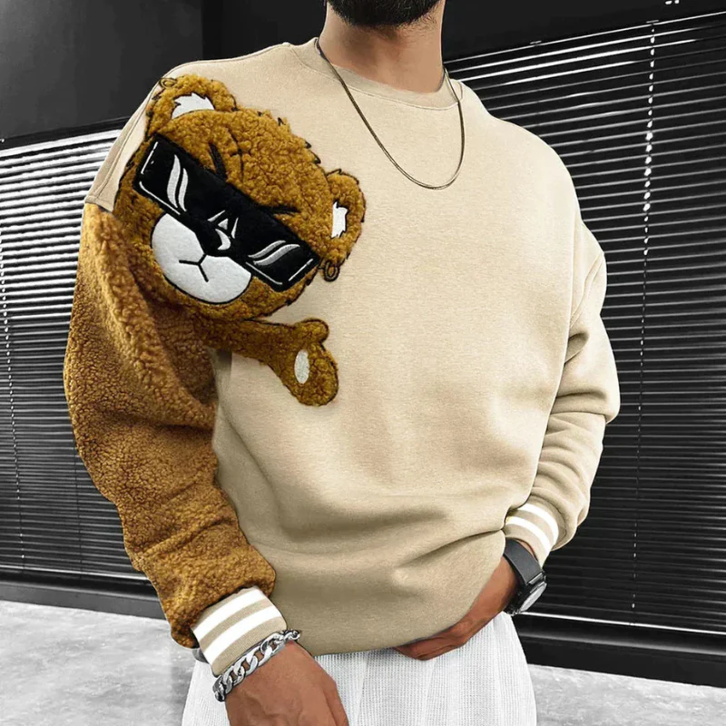Pull homme motif ours col rond manches longues - Image 7