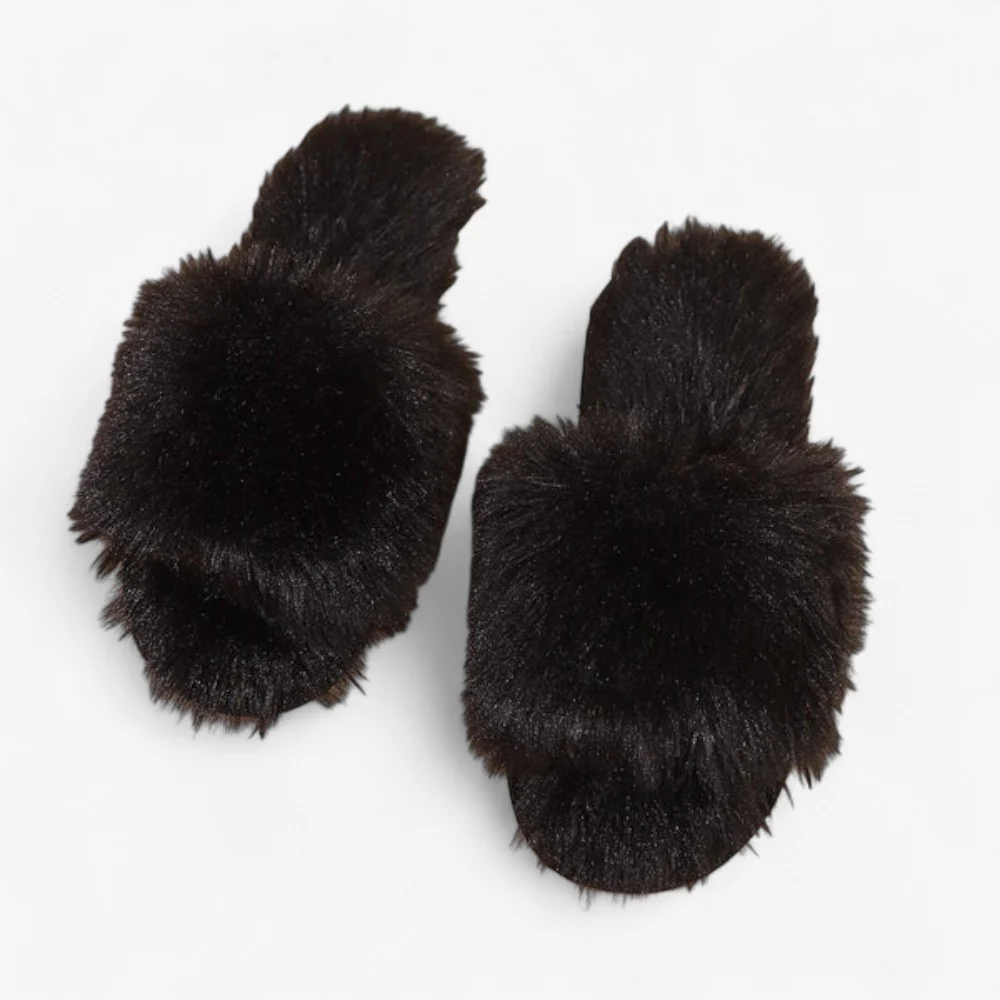 Chaussons bout ouvert doublure moelleuse