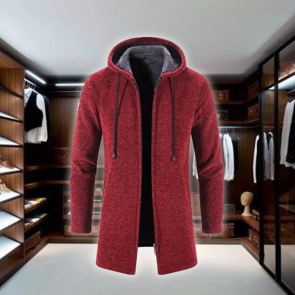 Pull d'hiver en tricot pour hommes avec fermeture éclair - Image 2
