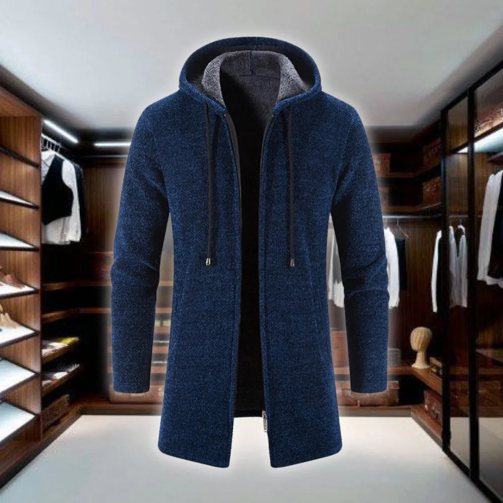 Pull d'hiver en tricot pour hommes avec fermeture éclair - Image 3
