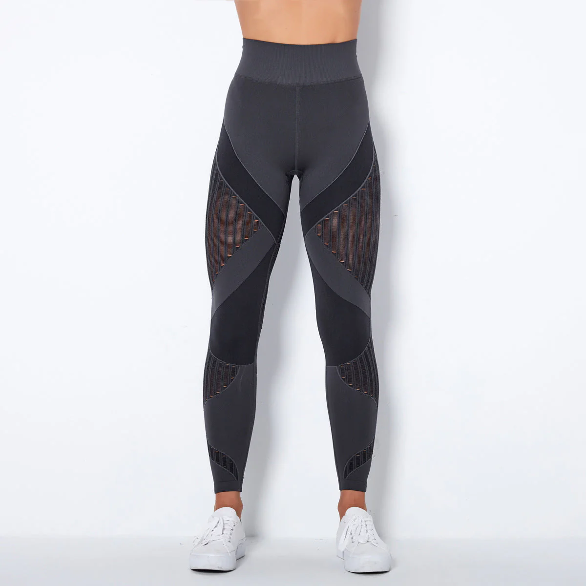 Leggings taille haute femme avec découpes géométriques - Image 5