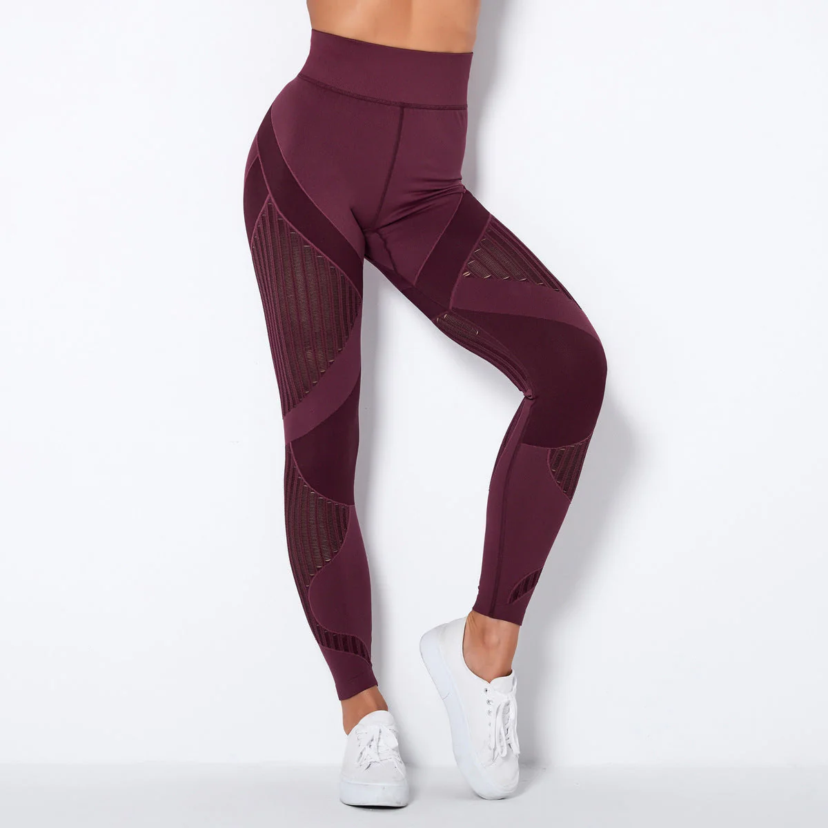 Leggings taille haute femme avec découpes géométriques - Image 8