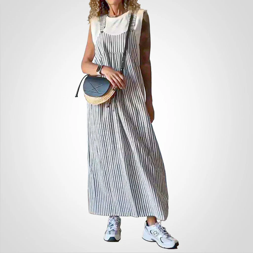 Robe Maxi Maya à Rayures Verticales