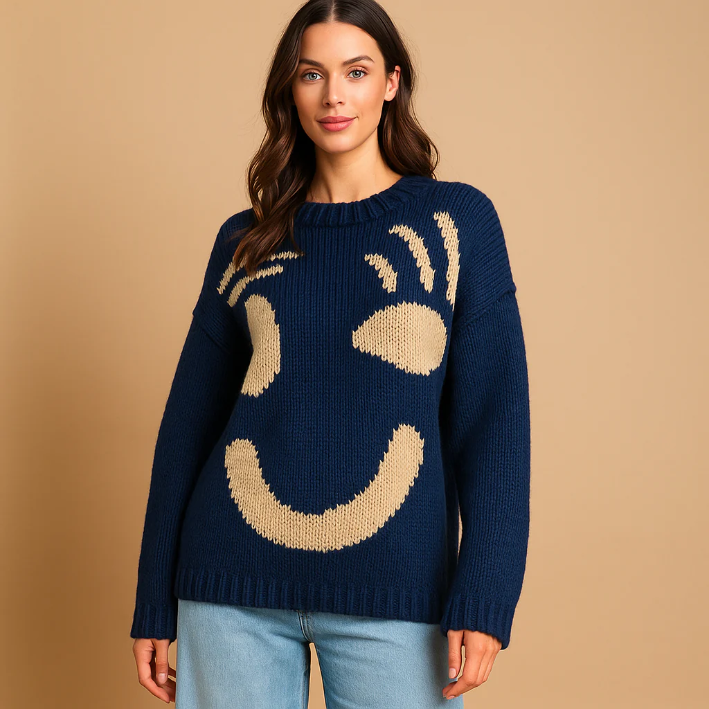 Megan – Pull tricoté à manches longues avec motif imprimé - Image 8