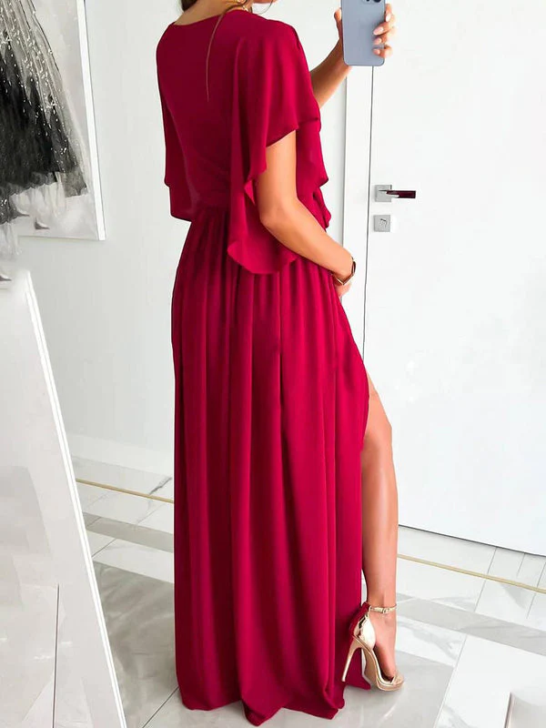 Robe longue Melora col V manches courtes - Image 9
