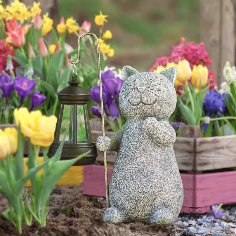 Lanterne solaire chat pour jardin - Image 4