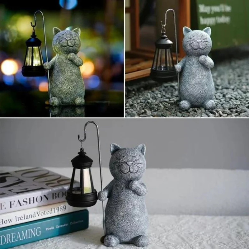 Lanterne solaire chat pour jardin - Image 6