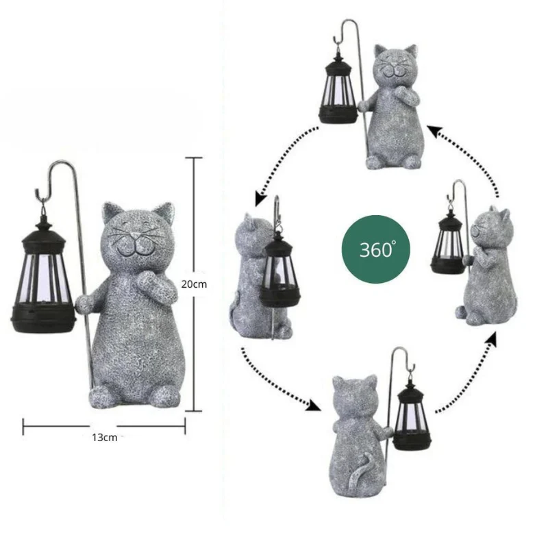 Lanterne solaire chat pour jardin - Image 8