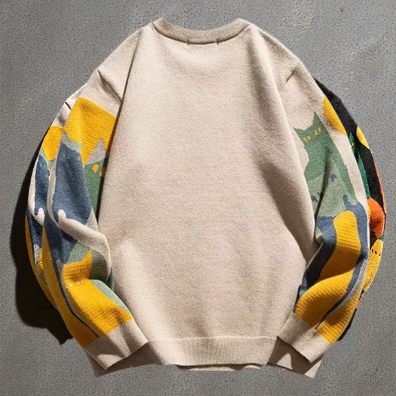 Pull femme imprimé chat col rond manches longues - Image 4