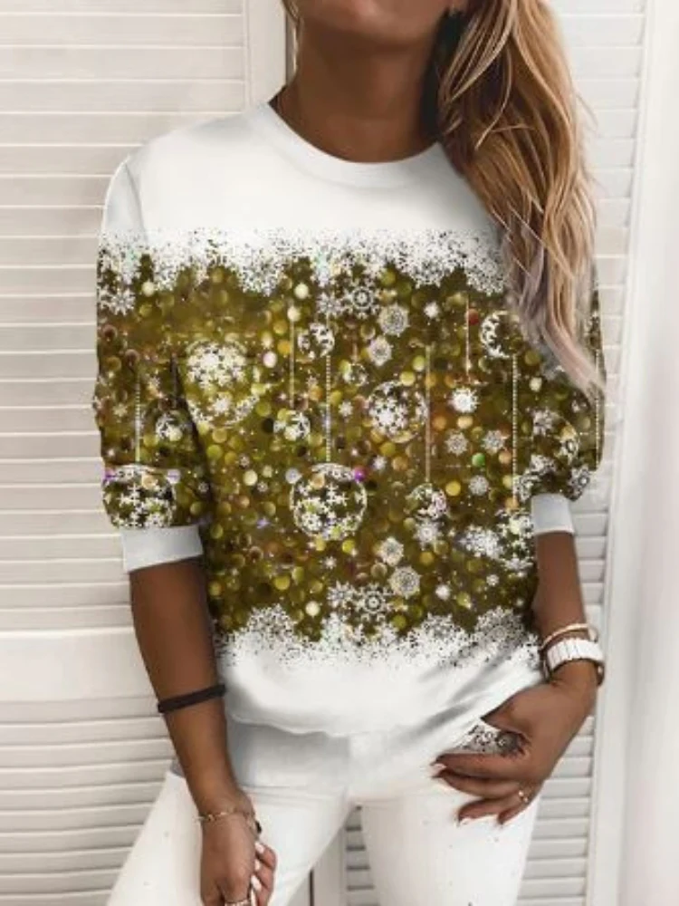 Sweat élégant à manches longues avec motif imprimé festi - Image 3