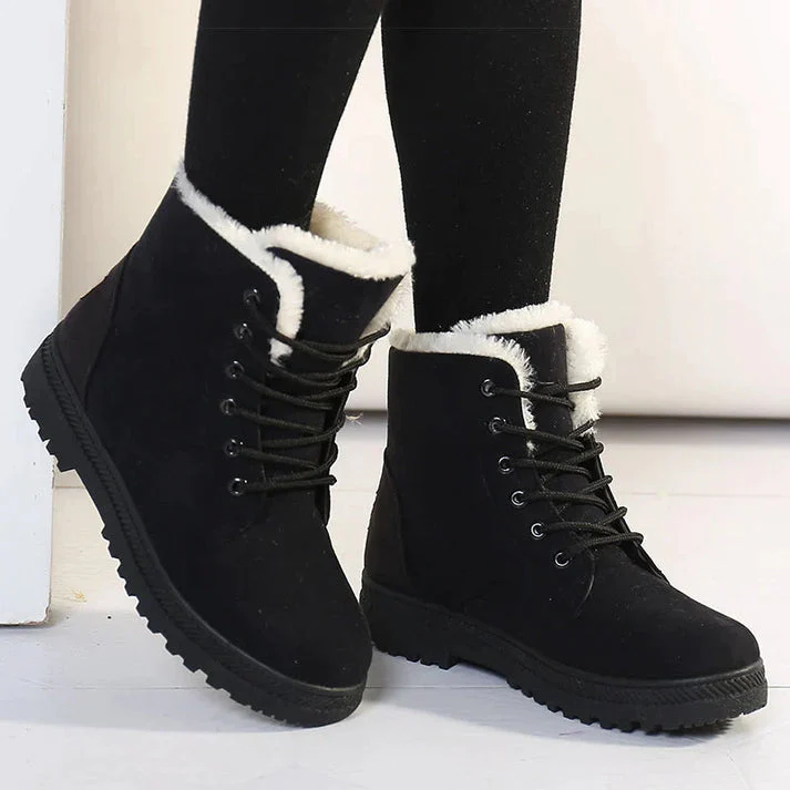 Bottines plates confortables pour l'hiver