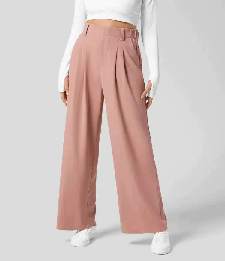 Pantalon large femme taille haute