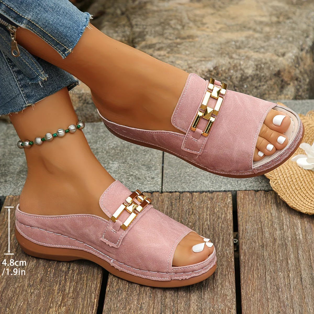 Sandales compensées femme bout ouvert - Image 3