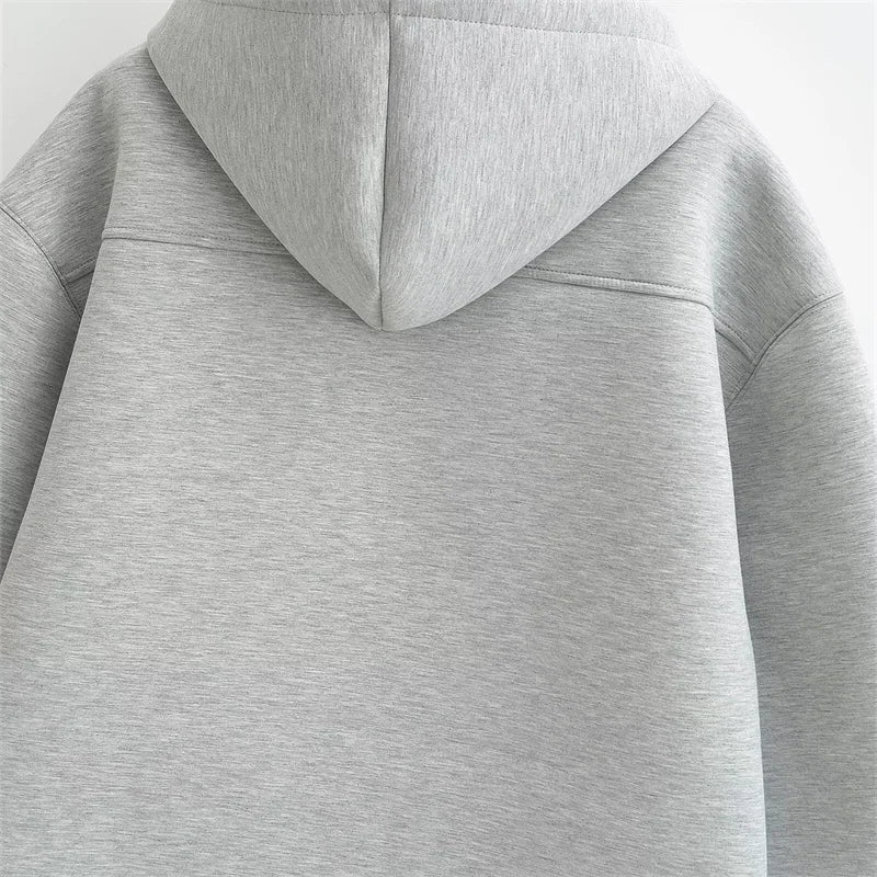 Sweat à capuche zippé femme oversize - Image 5