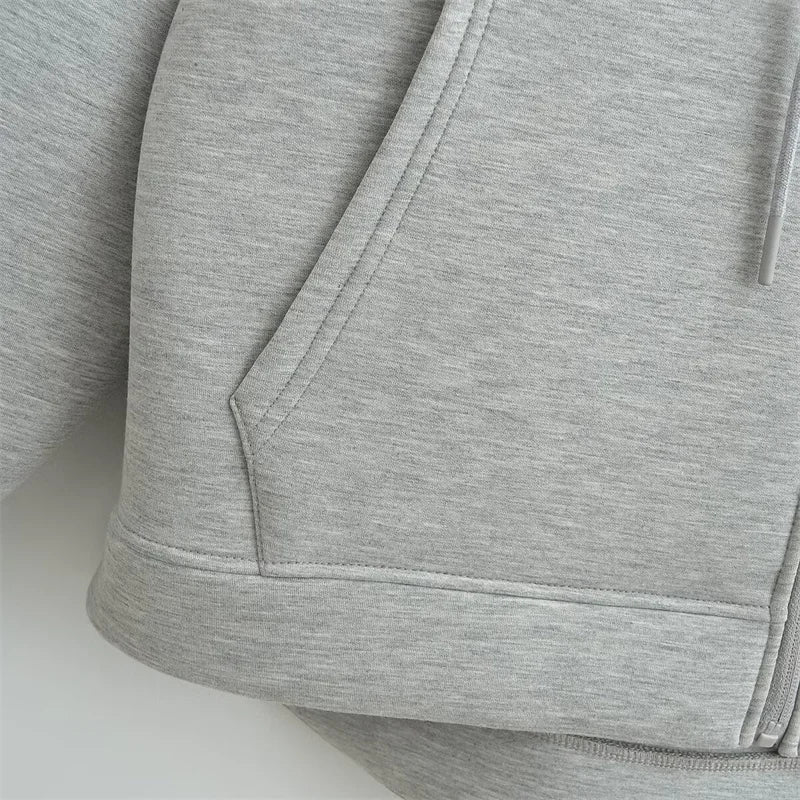Sweat à capuche zippé femme oversize - Image 7