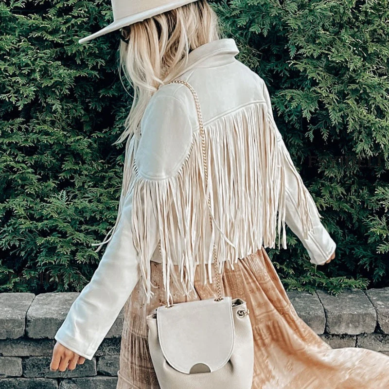Veste à franges femme manches longues - Image 11