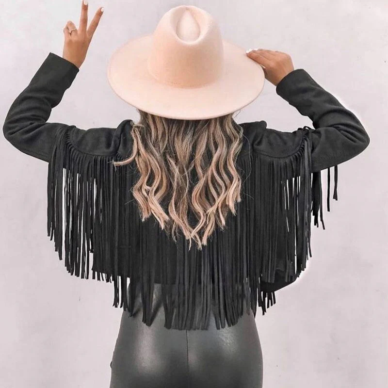 Veste à franges femme manches longues - Image 12