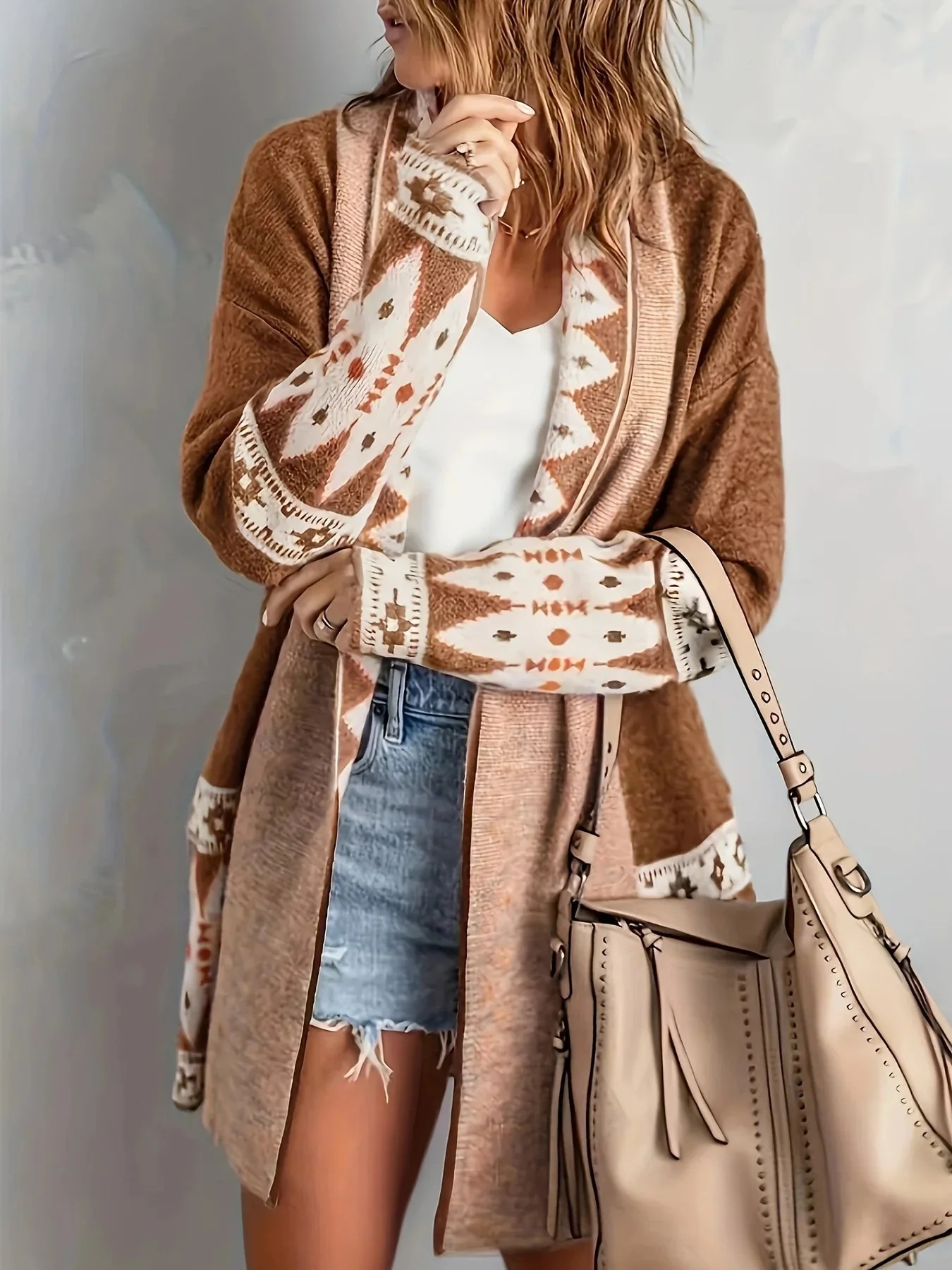 Cardigan femme ouvert devant manches longues - Image 4