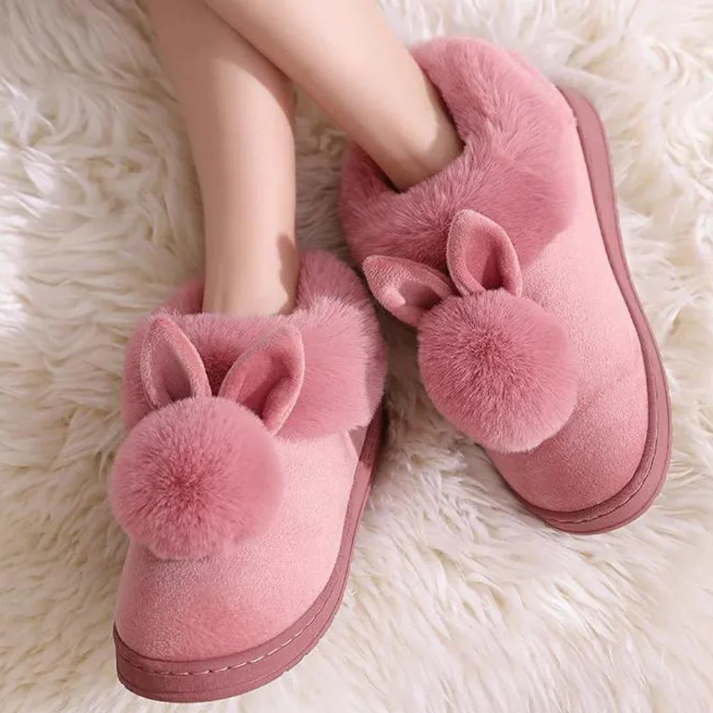 Milo – Pantoufles confortables avec détails duveteux et oreilles de lapin