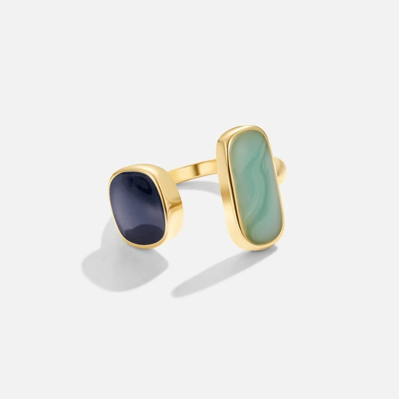 Bague Warp Élégante en Aigue-Marine