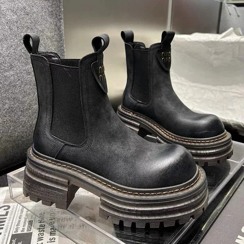 Naomi – Bottes épaisses à semelle antidérapante avec grosse boucle - Image 4