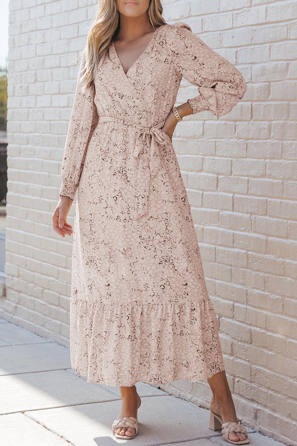 Naomi - Robe longue Naomi imprimé léopard avec taille nouée - Image 6