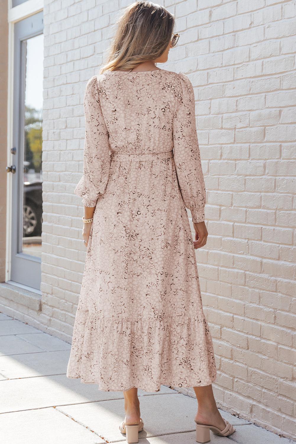 Naomi - Robe longue Naomi imprimé léopard avec taille nouée - Image 7