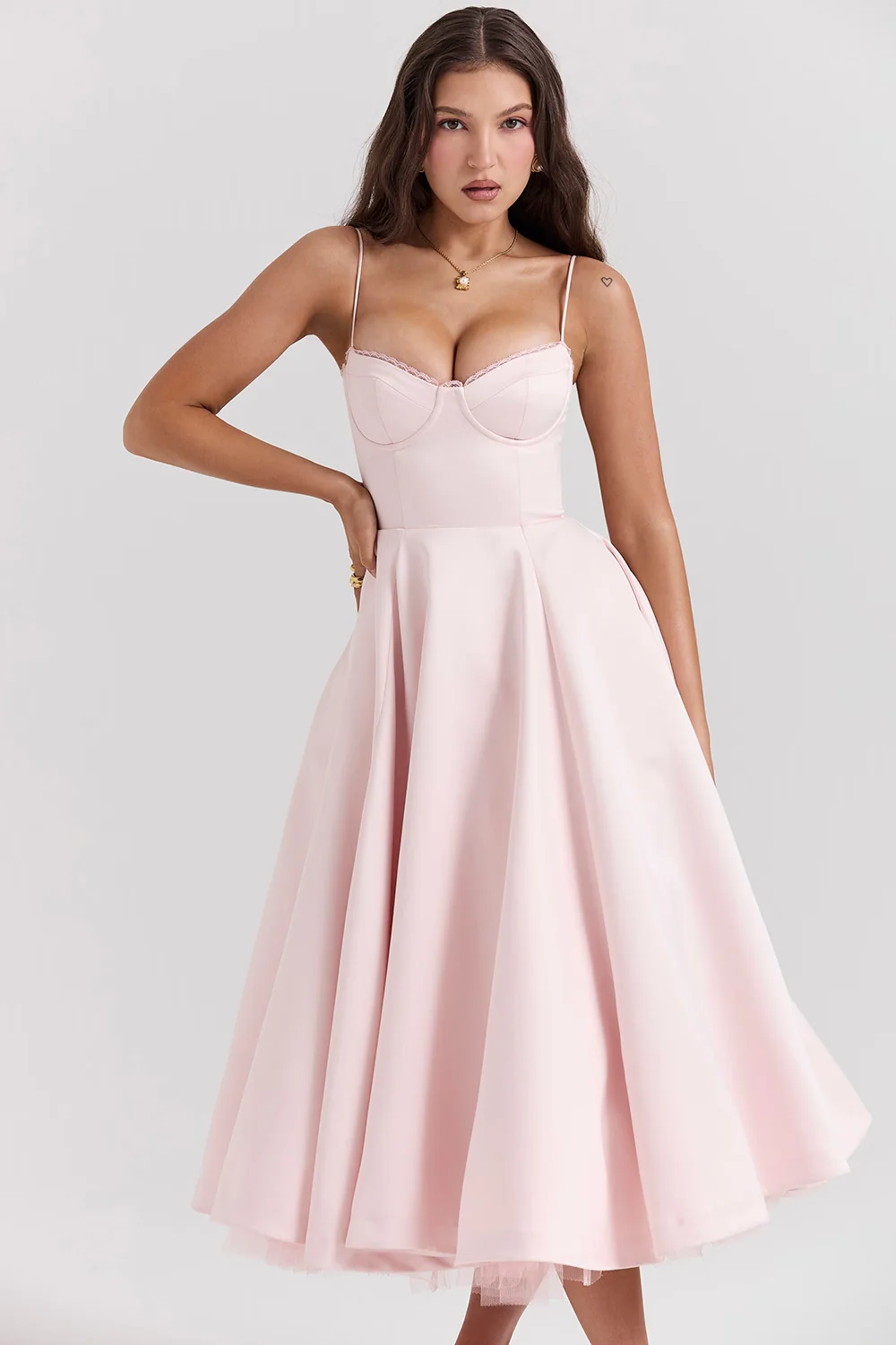 Robe midi femme bretelles fines réglables