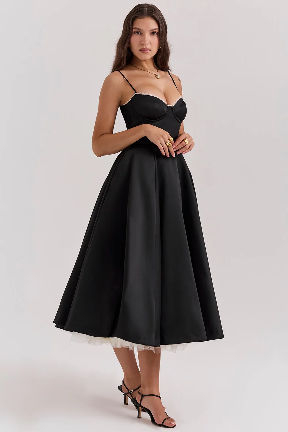 Robe midi femme bretelles fines réglables - Image 3