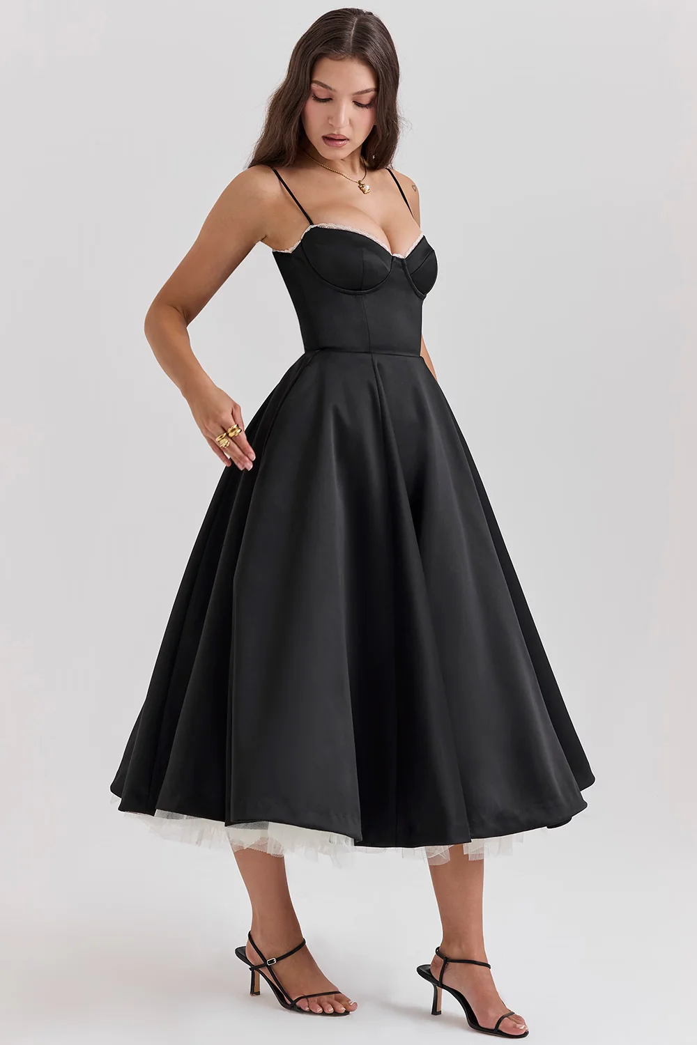 Robe midi femme bretelles fines réglables - Image 4