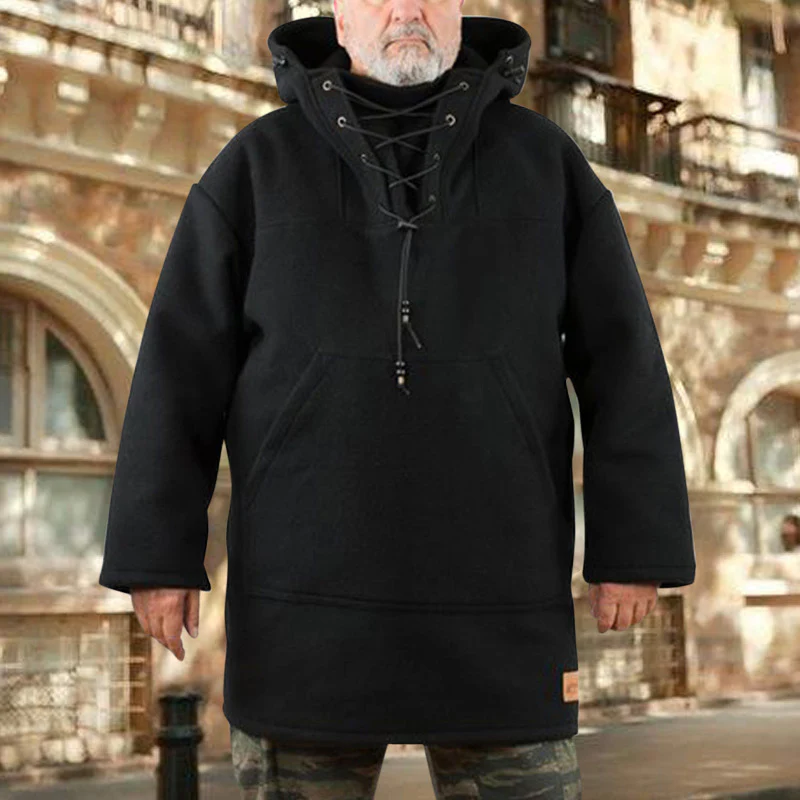 Manteau à capuche coupe ample manches longues - Image 5