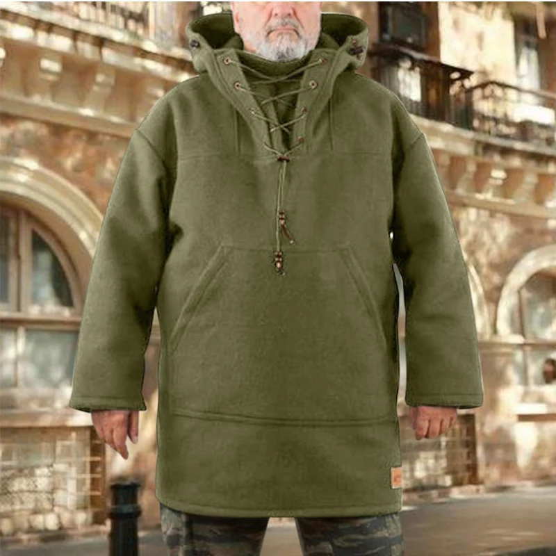 Manteau à capuche coupe ample manches longues - Image 6