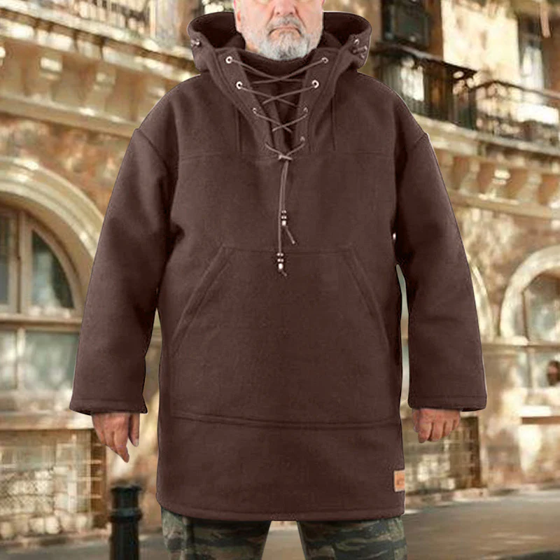 Manteau à capuche coupe ample manches longues - Image 7