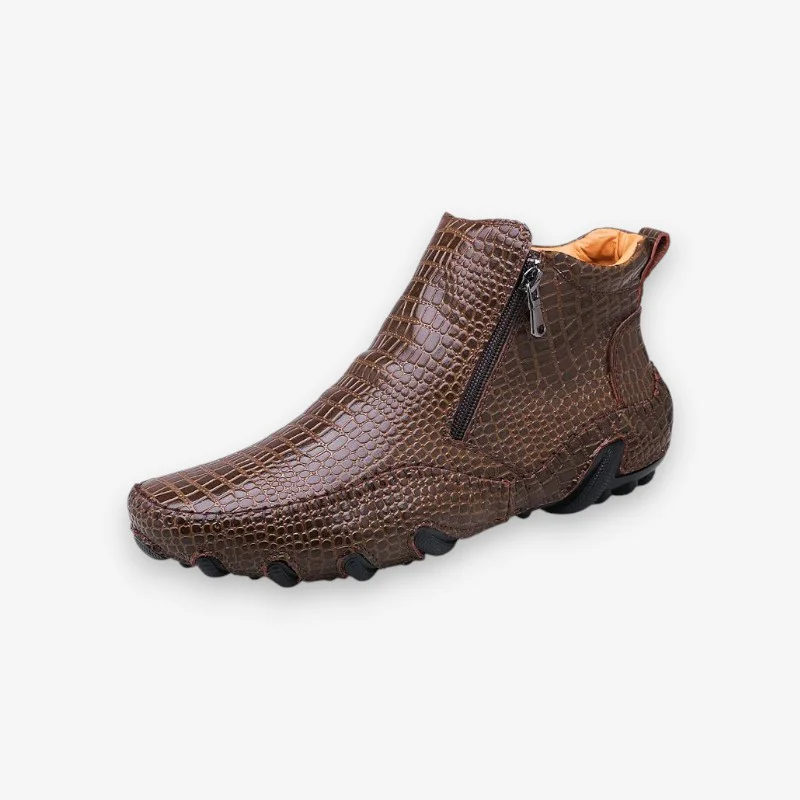Bottines antidérapantes bout rond avec fermeture éclair latérale - Image 2