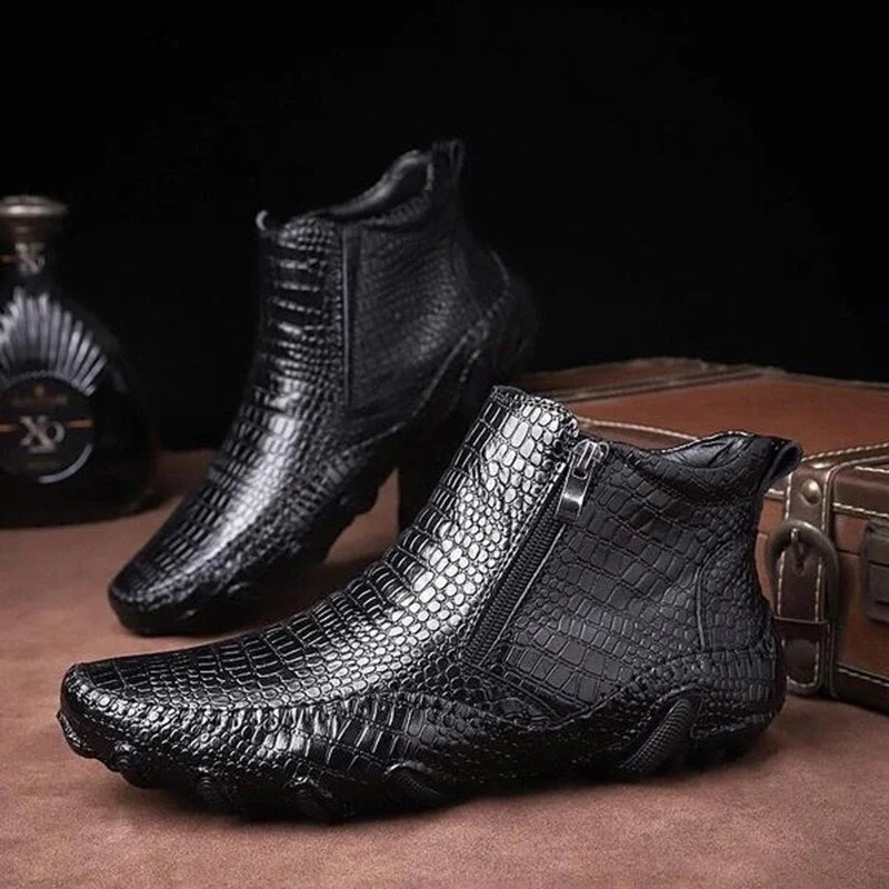 Bottines antidérapantes bout rond avec fermeture éclair latérale - Image 3