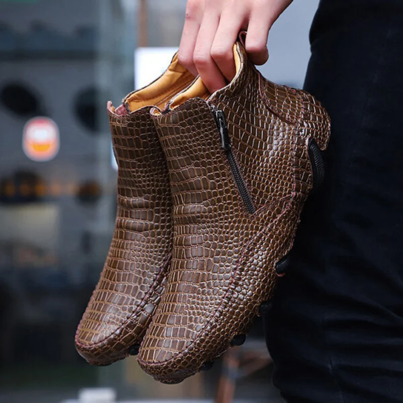 Bottines antidérapantes bout rond avec fermeture éclair latérale - Image 4