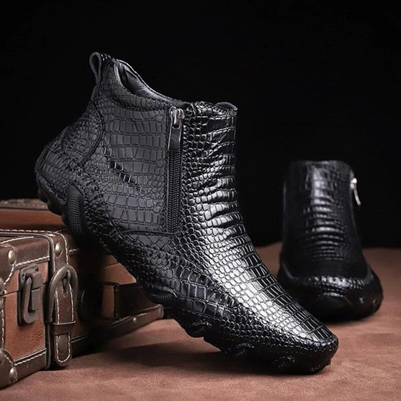 Bottines antidérapantes bout rond avec fermeture éclair latérale - Image 5