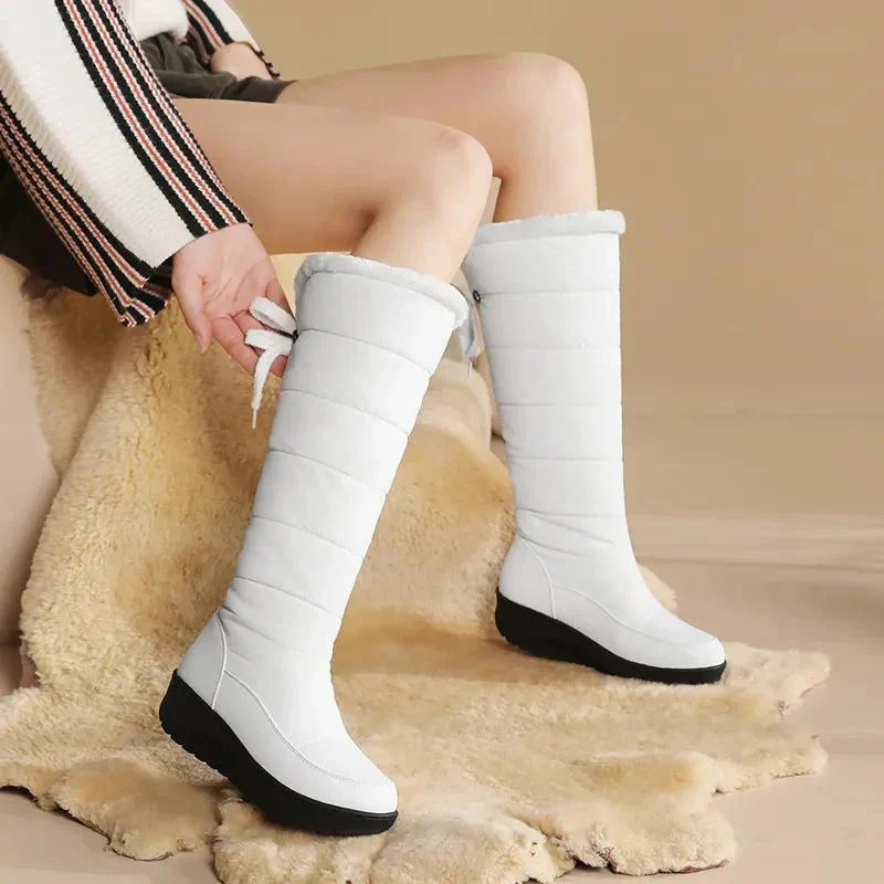 Bottes femme hautes doublure chaude à lacets - Image 5