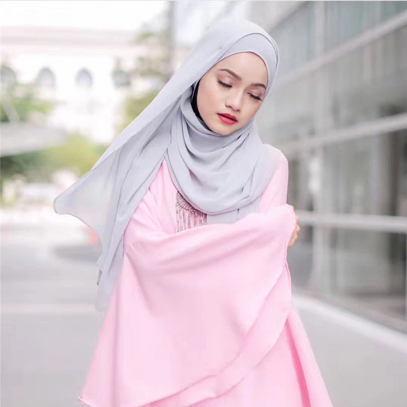 Foulard léger en chiffon uni - Image 8